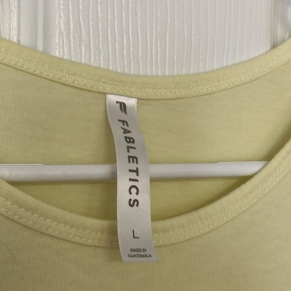 Fabletics Size L Active Tank Light Yellow Gently used-like new. - Picture 3 of 4